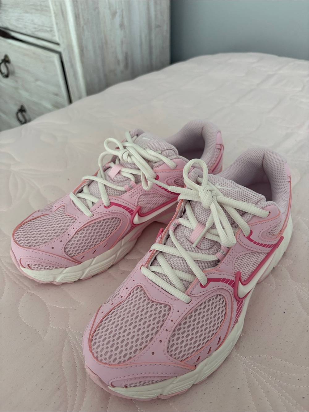 Pink Athletic Sneakers with White Swoosh - Nike